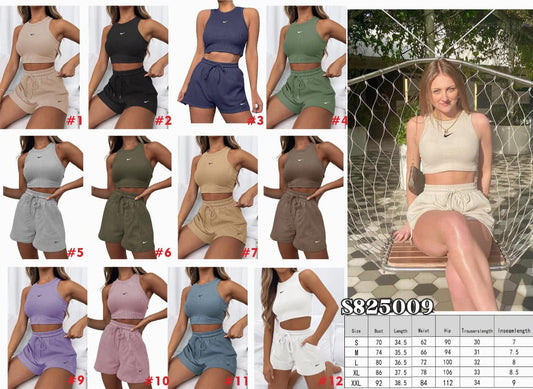 Cropped Logo Shorts Set