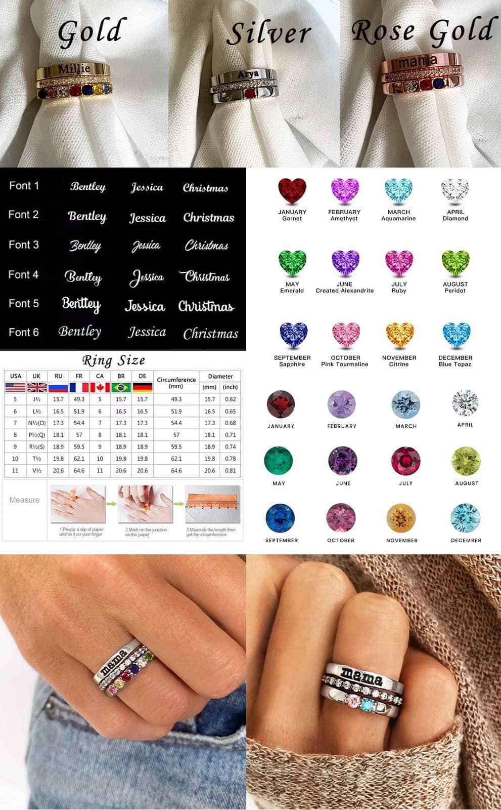 Stacked Birthstone Rings