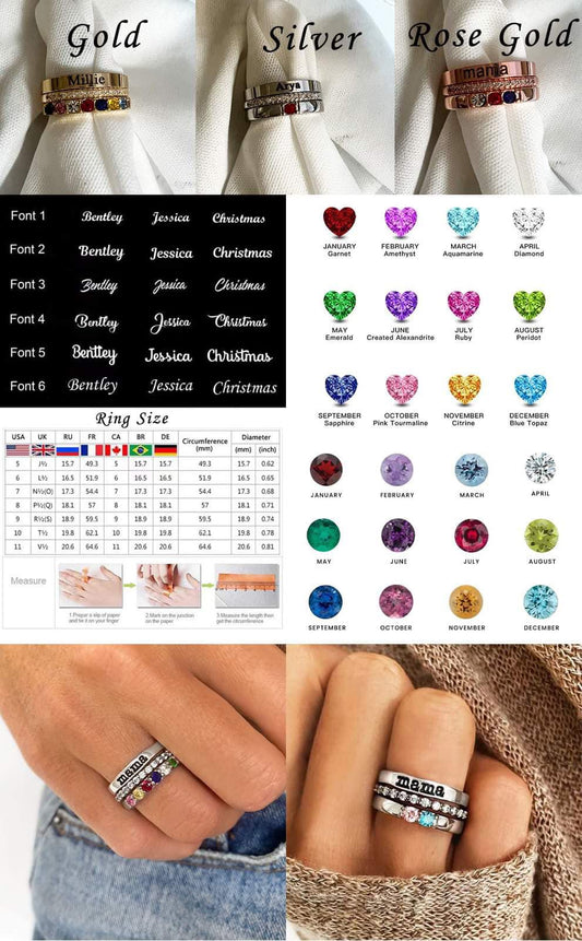 Stacked Birthstone Rings